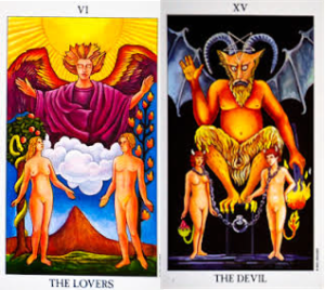 Powerful Pairings: 3 Tarot Card Combinations You’ll Want to Pay Attention to in Your Readings lovers-devil-tarot-cards